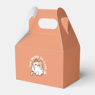 Lazy Cat Attitude – Too Bored to Care Funny Quote Favour Box
