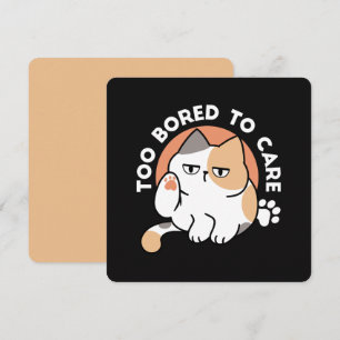 Lazy Cat Attitude – Too Bored to Care Funny Quote Invitation