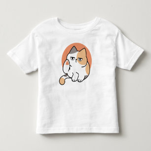 Lazy Cat Attitude – Too Bored to Care Funny Quote Toddler T-Shirt