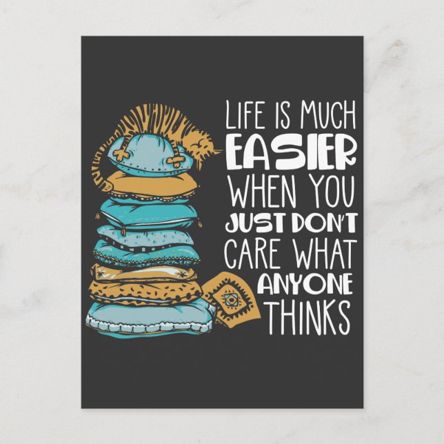 Lazy Cat Cute Kitten Life is Much Easier Postcard (Front)