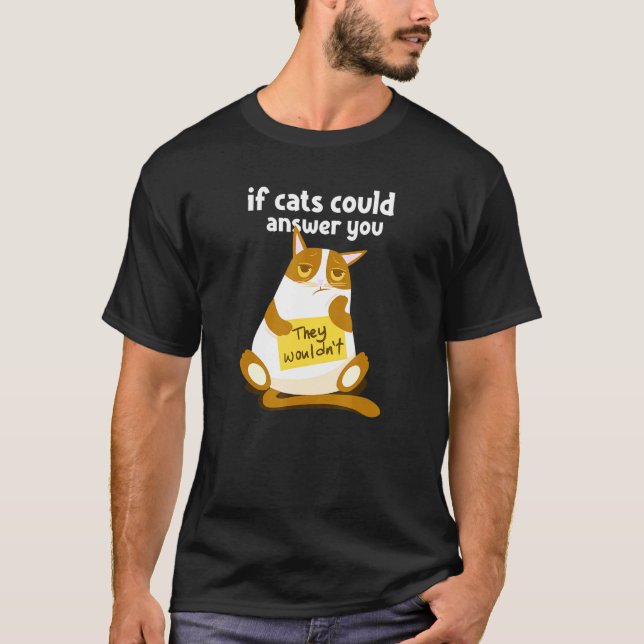 Lazy Cat For Kitten Owners T-Shirt (Front)