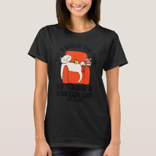 Lazy Cat Laying On Sofa   Sarcasm Joke Sarcastic S T-Shirt