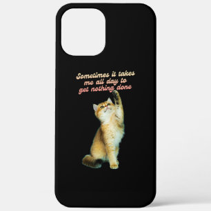Lazy Cat Lover Funny Cute Cat iPhone 12 Pro Max Case