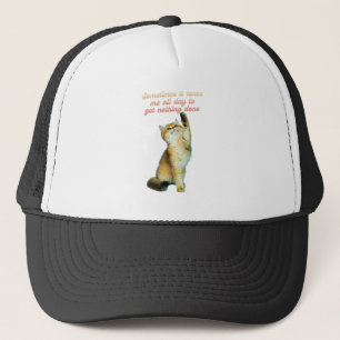 Lazy Cat Lover Funny Cute Cat Trucker Hat