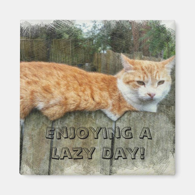 Lazy Cat Magnet (Front)