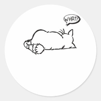 Lazy Cat - What? - Cats Classic Round Sticker