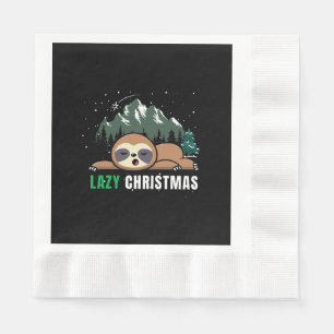 Lazy Christmas Sloth Funny Napkin