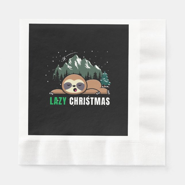 Lazy Christmas Sloth  Funny Napkin (Front)