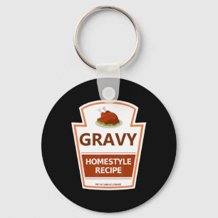 Lazy Costume Thanksgiving Gravy Jar  Key Ring