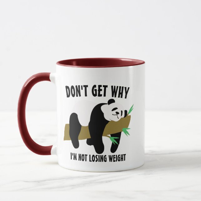 Lazy Couch Potato Funny Panda Weight Loss Meme Mug (Left)