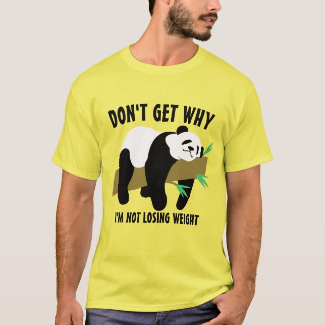 Lazy Couch Potato Funny Panda Weight Loss Meme T-Shirt (Front)