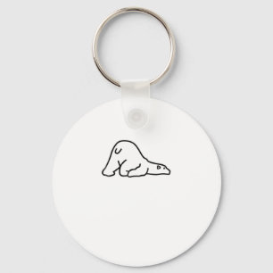 Lazy Cute Polar Bear Animal Lover Key Ring