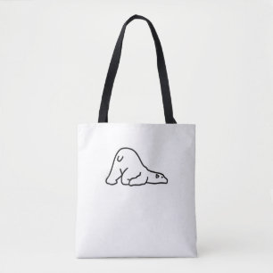 Lazy Cute Polar Bear Animal Lover Tote Bag