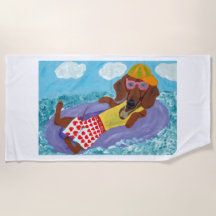 Lazy Dachshund on a Float