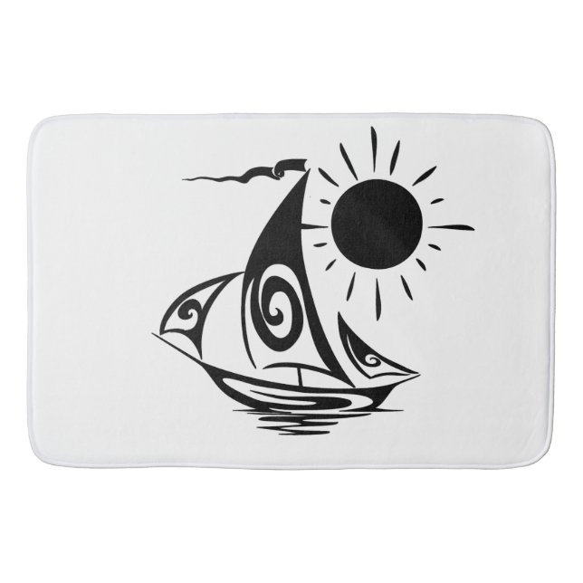 Lazy Day Sailing Bath Mat (Front)