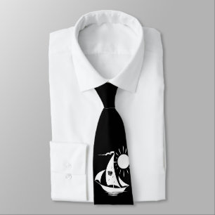 Lazy Day Sailing Theater Music White Sailboat Tie