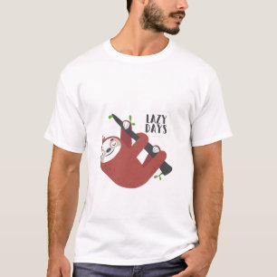 Lazy Days Cute Sloth Design T-Shirt