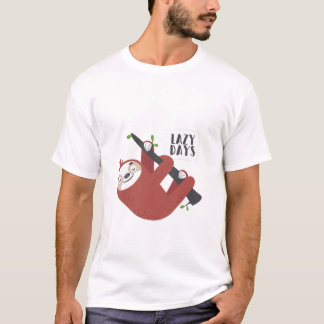 Lazy Days Cute Sloth Design T-Shirt
