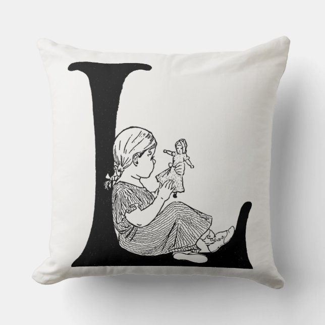 Lazy Days Letter 'L' Monogram Cushion (Front)