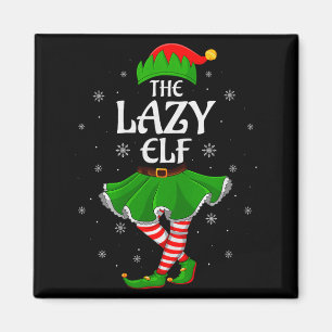 Lazy Elf Christmas Family Girls Women Elf Squad Xm Magnet