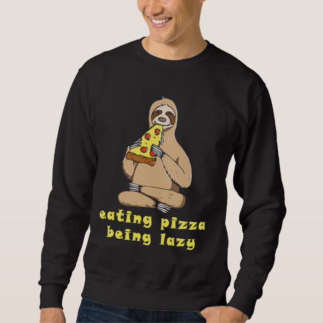 Lazy Fast Food Eating Sloth Eating Sweatshirt (Front)