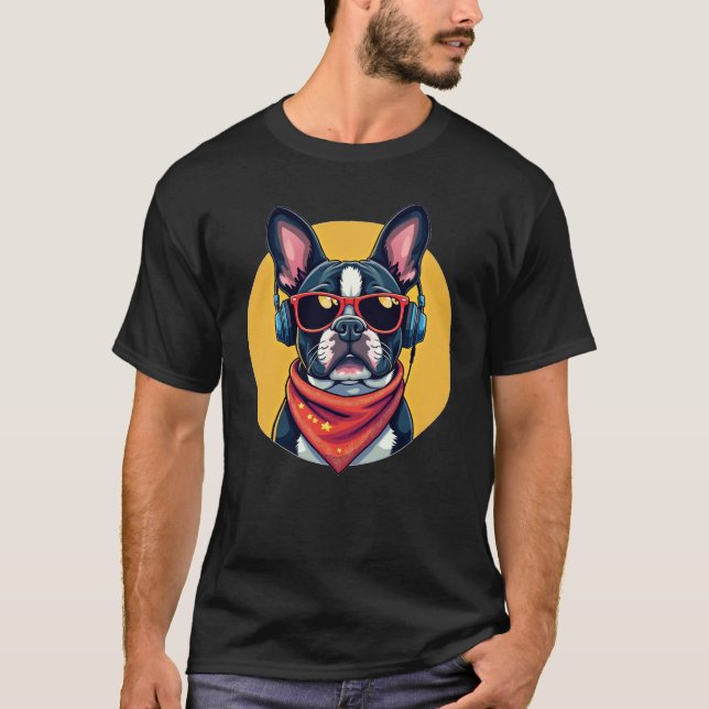 Lazy Frenchie Nope Cute Bulldog Tee (Front)