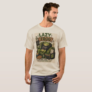 Lazy Frog Energy Saving Mode Cosy Frog Humour T-Shirt