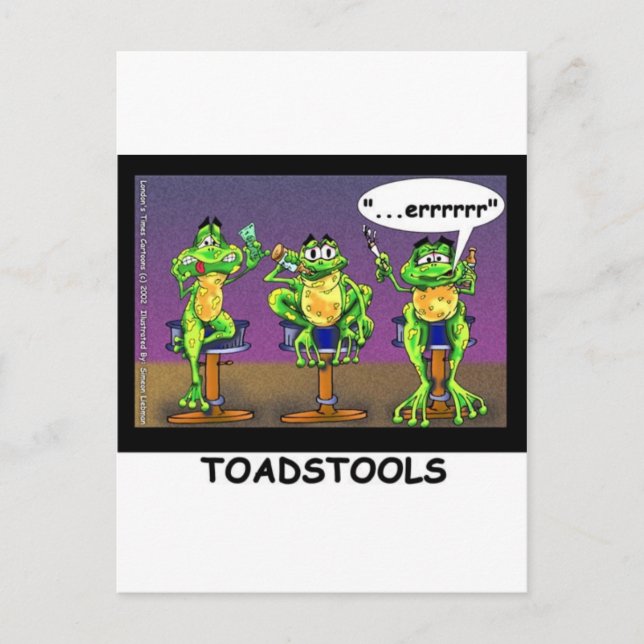 Lazy Frogs aka Toadstools Funny Gifts & Tees Postcard (Front)