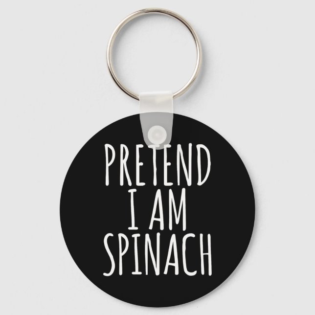 Lazy Fun Halloween Costume  Pretend I Am Spinach  Key Ring (Front)