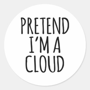 Lazy Funny Halloween Costume - Cloud Gift Sky High Classic Round Sticker