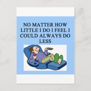 lazy guy postcard