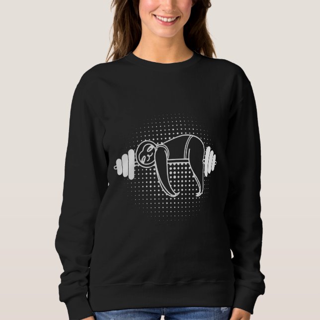 Lazy Gym Sloth Barbell Sweatshirt (Front)