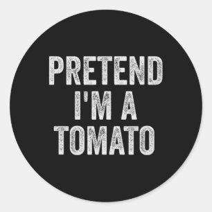 Lazy Halloween Costume Gift Pretend I'm A Tomato  Classic Round Sticker