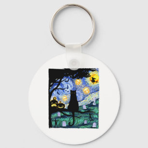 Lazy Halloween Costume Women Men Scary Black Cat Key Ring