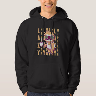 Lazy Hipster Sloth Moustache Freethinker Urban Sty Hoodie