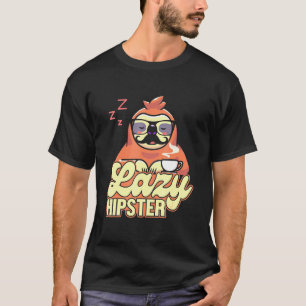 Lazy Hipster Sloth Moustache Freethinker Urban Sty T-Shirt