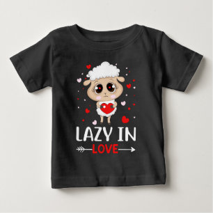 Lazy in Love Sheep for Valentine's Day Singles Baby T-Shirt