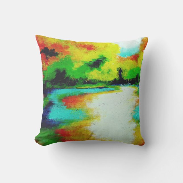 Lazy lake sunsets outdoor cushion (Front)
