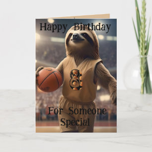 "Lazy Layups: A Sloth’s Game" Birthday Card
