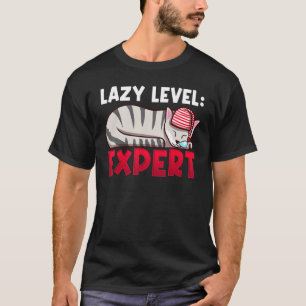 Lazy Level Expert Cute Cat T-Shirt