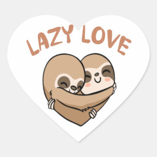 Lazy Love Heart Sticker