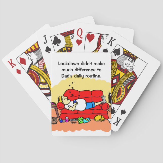 Lazy Man Loves Lockdown Father's Day Playing Cards (Back)