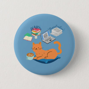  Lazy Orange Cat 6 Cm Round Badge