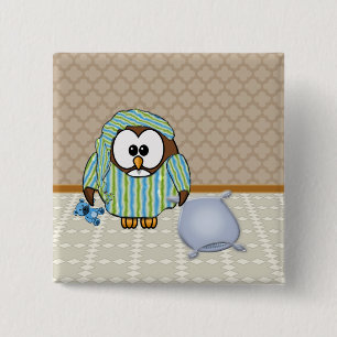 lazy owl - I don't do Mondays! 15 Cm Square Badge