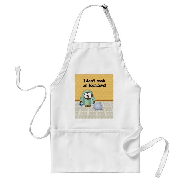 lazy owl - I don't do Mondays! Standard Apron (Front)