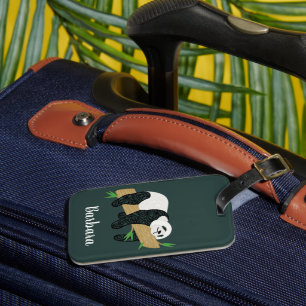 Lazy Panda Bear Luggage Tag