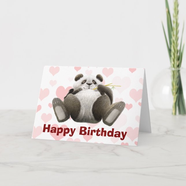Lazy Panda Birthday Card (Front)