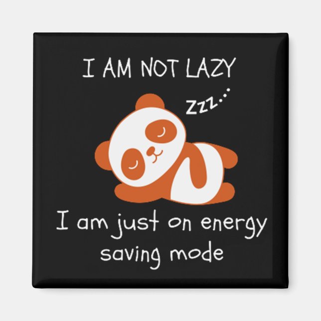 Lazy Panda Funny Magnet (Front)