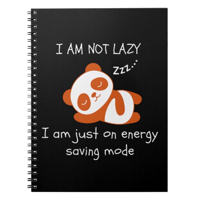 Lazy Panda Funny Notebook (Front)