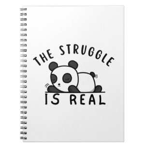 Lazy Panda The Struggle Is Real Notebook